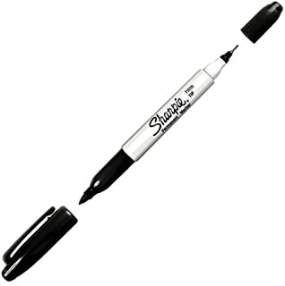 Black Double-Ended Sharpie Permanent Marker Fine & Ultra-Fine Bullet TIp