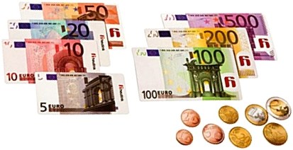Jumbo Magnetic Euro Set (12 Notes & 16 Coins)