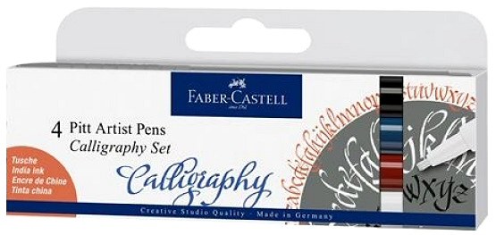 Faber- Castell Pitt Artist Caligraphy Pen Set (Pack 4)