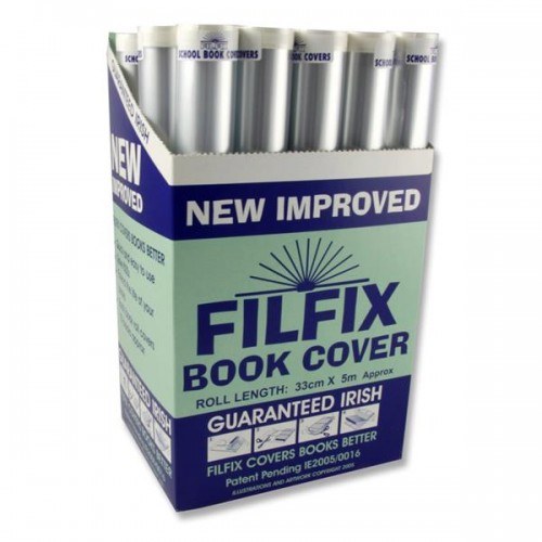 Filfix Clear Plastic Book Covering Film 5m x 33cm (Sticky Edge)