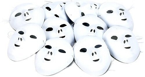 Flocked Masks Plain (Pack 6)