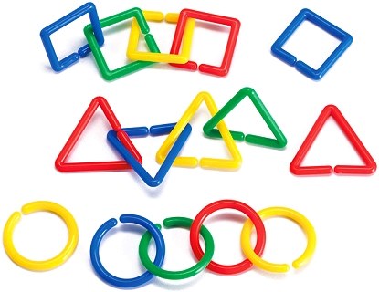 Geo-Links (Tub 500, 4 Colours & 3 Shapes)