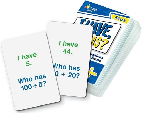 I Have, Who Has? Cards Basic Operations Division (Set 36)