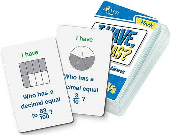 I Have, Who Has? Cards Fractions (Set 36)