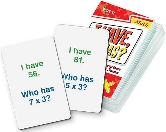I Have, Who Has? Cards Basic Operations Multiplication (Set 36)