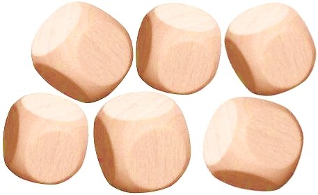 Blank Wooden Dice 30mm (Set 6)