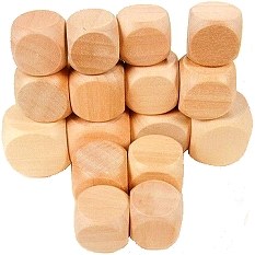 Blank Wooden Dice 18mm (Set 10)