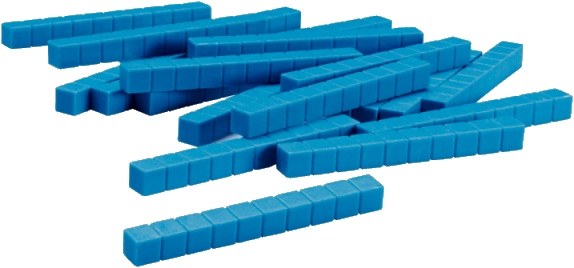 Non-Linking Base Ten Rods/Tens Blue (50 pieces)