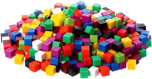 1cm Non-Linking Cubes Assorted Colours (Tub 1000)