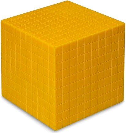 Non-Linking Base Ten Cube/Thousand Yellow