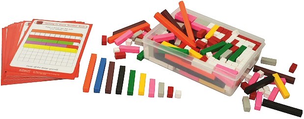 Plastic Number Rods Set Grooved (16 A5 Work Cards & 250 Rods)