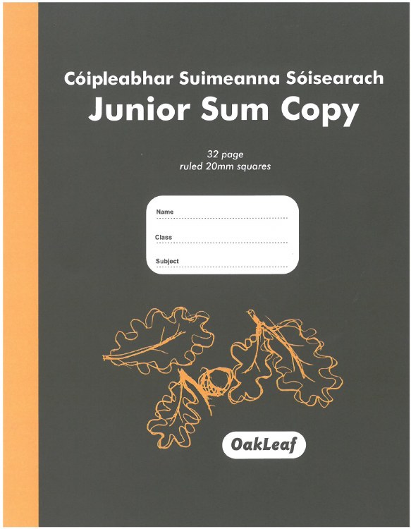 2cm Square Sum Copy 32 Page (Oakleaf)