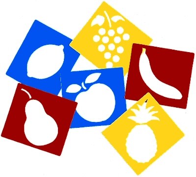 Washable Stencils Fruit 14cm x 15.5cm (Pack 6)