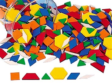 Plastic Pattern Blocks Solid 0.5cm (Tub 250)