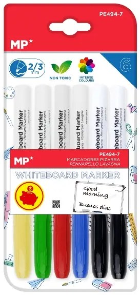 MP* Pupils Whiteboard Markers Assorted Strong Colours (Pack 6)