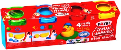 Fatih Play Dough 520g Basic (Red, Blue, Green, Yellow)