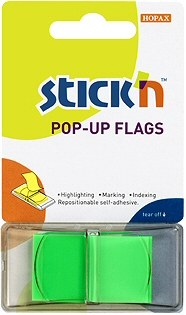 Plastic Tabs Green 45mm x 25mm (Pack 50)