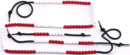 Rekenrek Pupils 100 Bead String 10mm Red & White (Set 10)