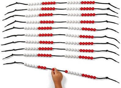 Rekenrek Pupils 20 Bead String 10mm Red & White (Set 10)
