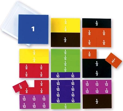 Pupils Printed Fraction Square Set (51 Pieces)