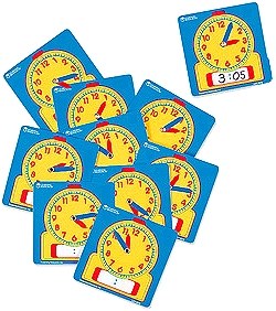 Pupils Dry-Wipe 12 Hour Clock Faces (Set 10)
