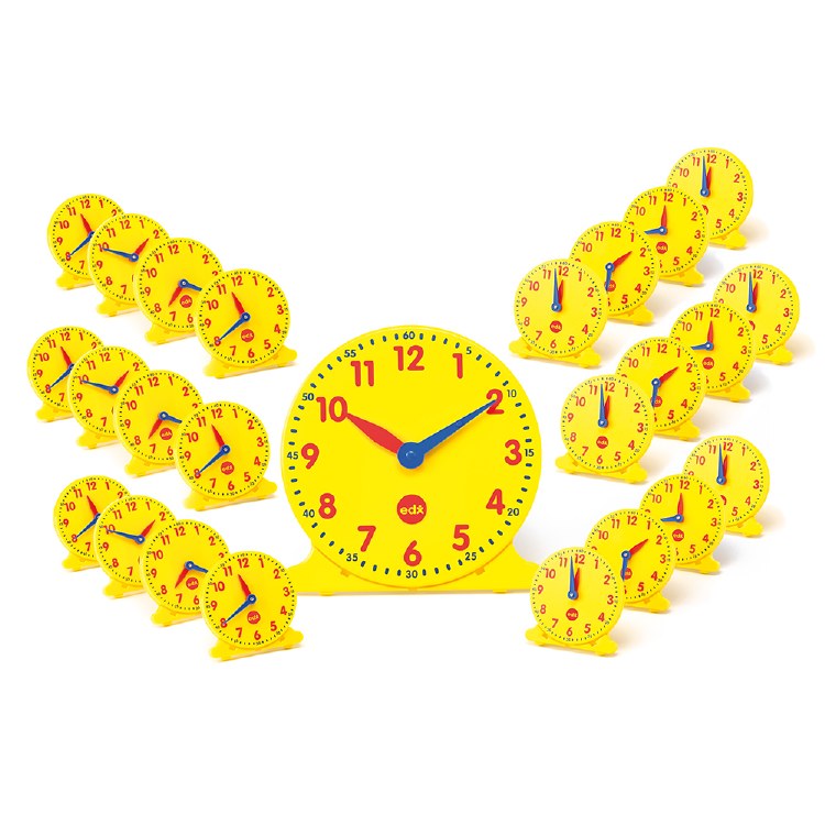 Classroom Synchronised Clock Set (12 Hour Demo Clock & 24 Pupils Clocks)