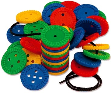 Round Lacing Buttons 4cm (Set 220 & Laces)