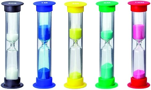Mini Sand Timers 9cm Set of 5 (30s, 1m, 3m, 5m & 10m)