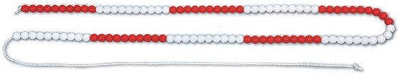 Rekenrek Teachers 100 Bead String 18mm Red & White