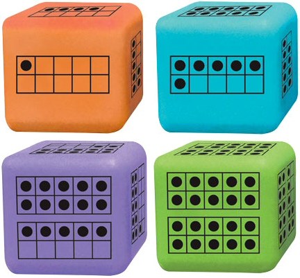 Foam Tens Frame Dice 4.5cm (Tub 12)