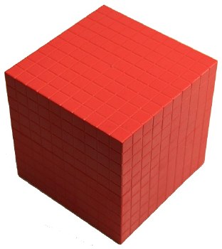 RE-Plastic® Base Ten Cube/Thousand Red