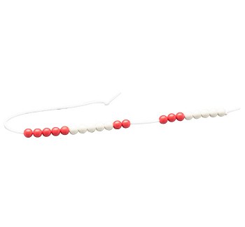 Re-Plastic® Rekenrek 20 Bead String 10mm Red & White - Each