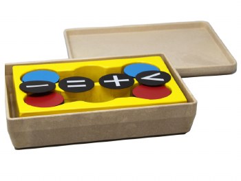 Magnetic Round Counters 2-Coloured Red & Blue 50mm with Case (Set 125)