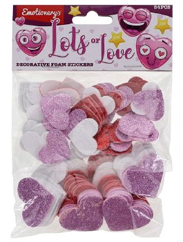 Adhesive Glitter Foam Hearts (Pack 84)