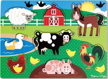 Peg Puzzle Farm Animals (8 piece)