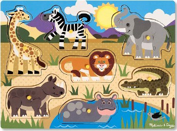 Peg Puzzle Safari Animals (8 piece)