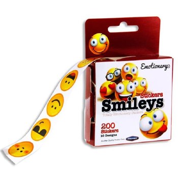 Additional picture of Smiley Face Sticker Roll 25mm (200 Stickers)