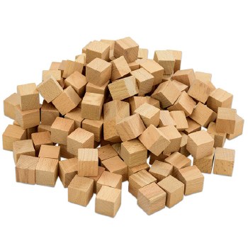 2cm Wooden Cubes Natural (Bag 150)