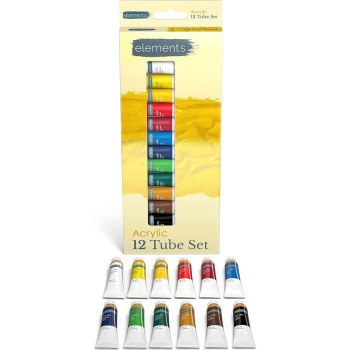 Elements Acrylic Paint Tubes 12ml (Pack 12)