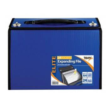 A4+ Elite Plastic Expanding File with Handle 24 Pocket