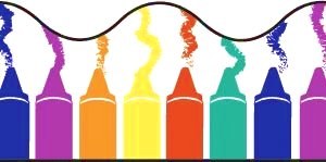 Crayons Corrugated Scalloped Border 5.7cm x 7.6m