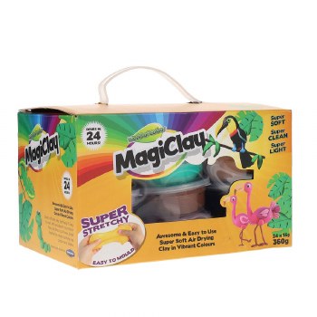 Super Stretchy Magiclay Tubs Assorted Colours 360g (24 x 15g Tubs)