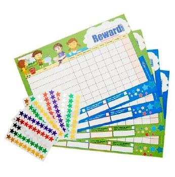 A4 Reward Charts & Star Stickers (4 Charts & 225 stickers)