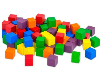 2cm Wooden Cubes Assorted Colours (Tub 100)