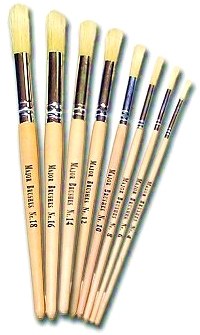 Hog Hair No. 4 SHORT Handle Brushes (Pack 10)