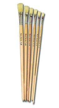 Hog Hair No. 6 LONG Handle Brushes (Pack 10)