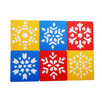 Washable Stencils Snowflakes 14.5cm x 15.5cm (Pack 6)