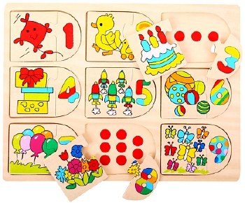 Inset Puzzle Number and Picture Matching (2 piece)