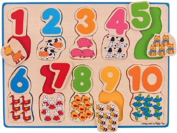 Inset Puzzle 1-10 Number & Colour Matching (2 piece)