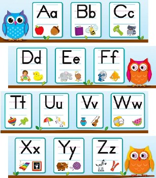 Colourful Owl Alphabet Mini Bulletin Board